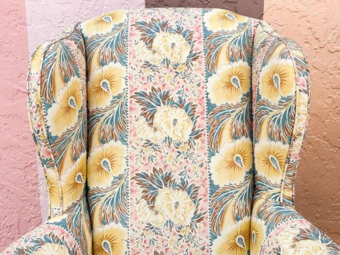 1980s palm beach regency palm beachy wingback chairs a pair 3149