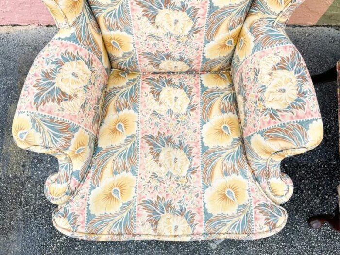 1980s palm beach regency palm beachy wingback chairs a pair 3988