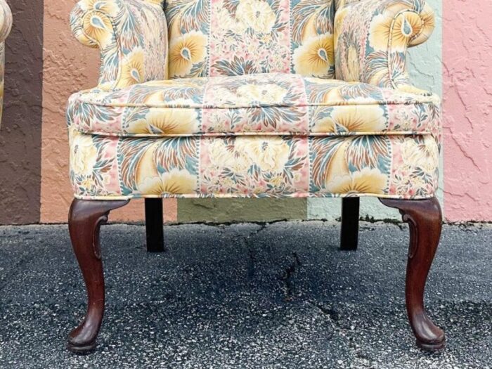 1980s palm beach regency palm beachy wingback chairs a pair 6579