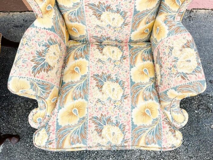 1980s palm beach regency palm beachy wingback chairs a pair 7657