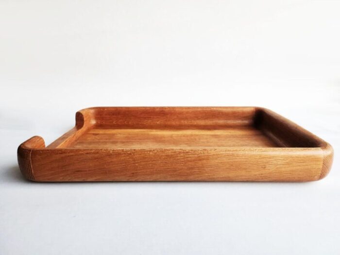 1980s teak wood desk organizer tray 0656