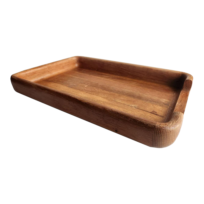 1980s teak wood desk organizer tray 1637