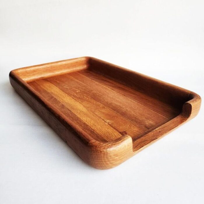 1980s teak wood desk organizer tray 5876