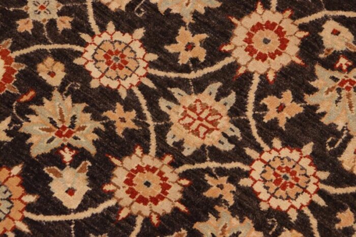 1990s bohemien ziegler brown beige hand knotted wool rug 91 x 119 1336