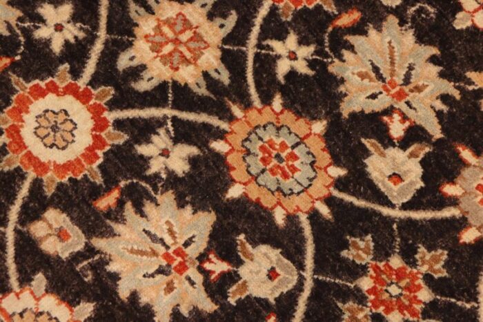 1990s bohemien ziegler brown beige hand knotted wool rug 91 x 119 4742