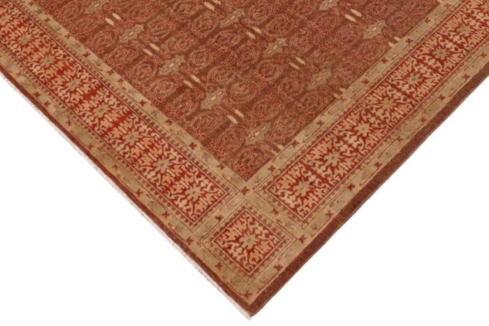 1990s oriental ziegler brown rust hand knotted wool rug 811 x 119 5238