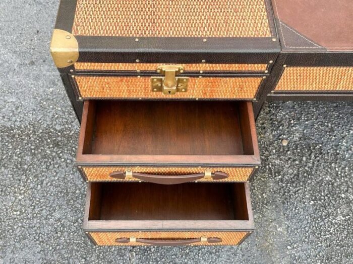 1990s palm beach regency stiles brothers steamer trunk coffee table 9347