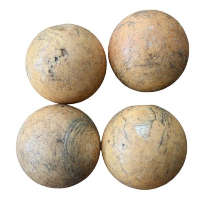 19th century billiard balls set of 4 1