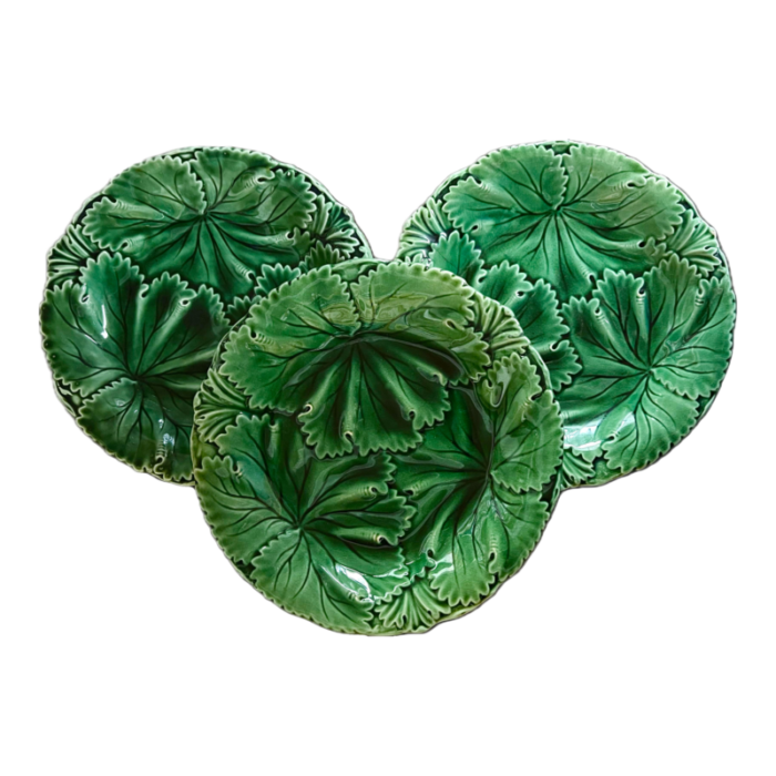 19th century copeland majolica decorative wall plates set of 3 9252