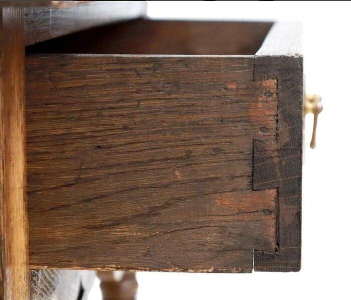 19th century country english chippendale style oak end table 1743