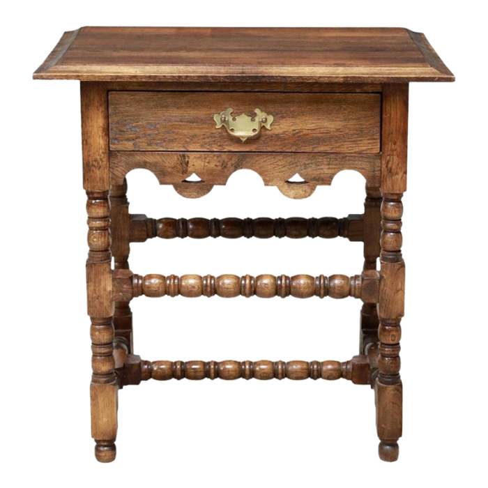 19th century country english chippendale style oak end table 2270