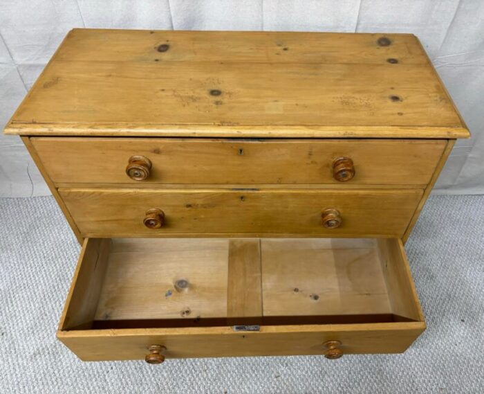 19th century english pine chest of drawers 7831