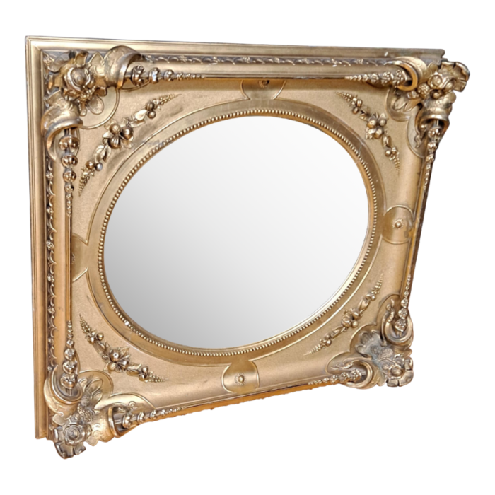 19th century mirror carved in gilded frame 1876