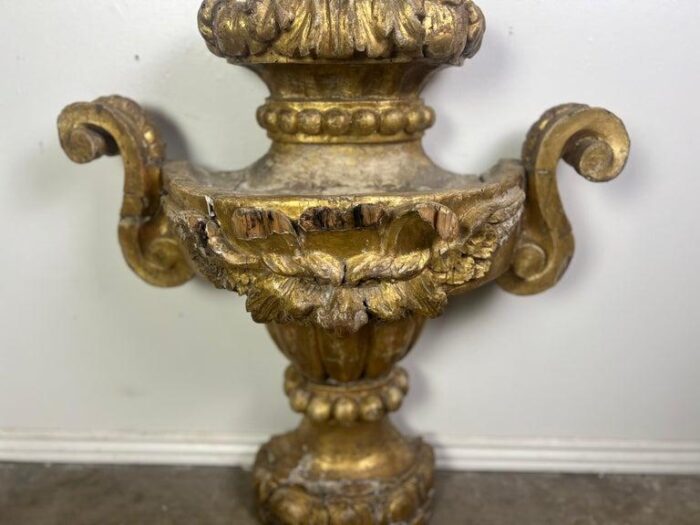 19th century monumental italian giltwood urn 6663