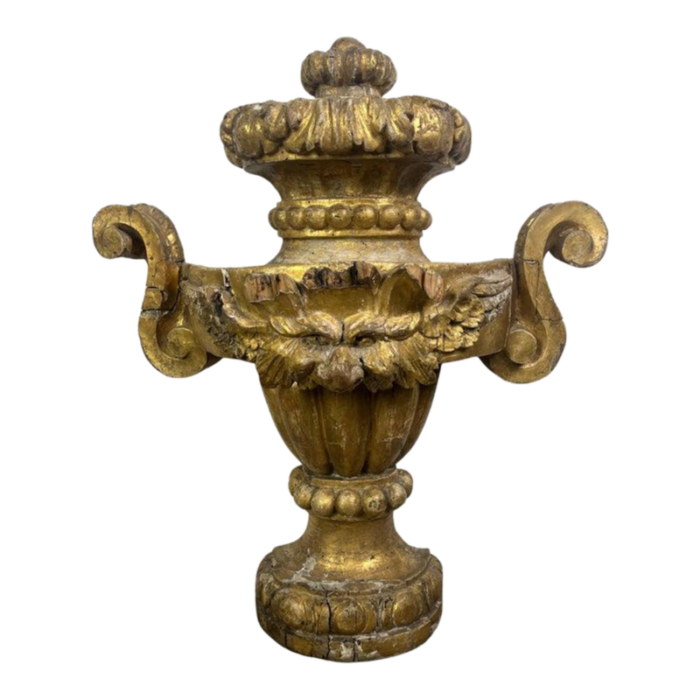 19th century monumental italian giltwood urn 7774