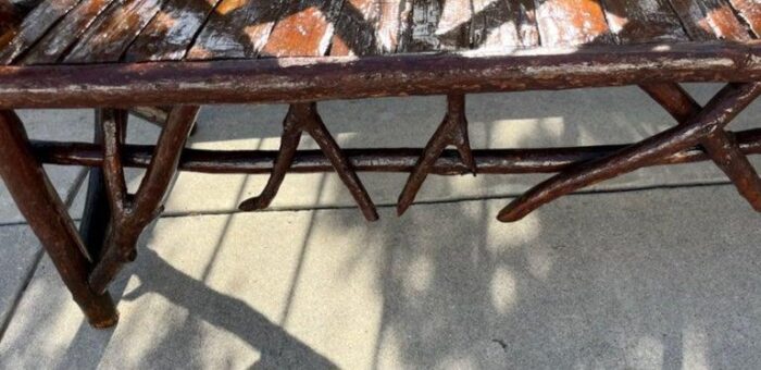 19thc pa folk art hickory settee 2224