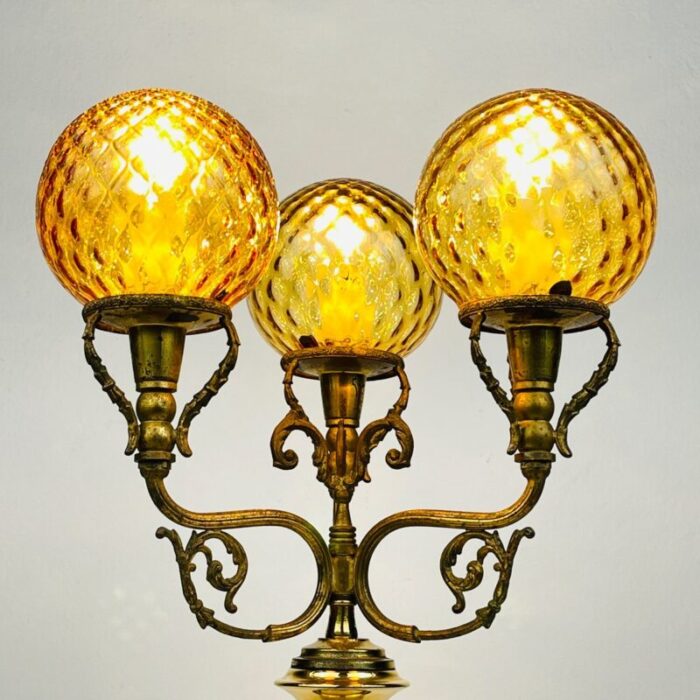 3 arm table lamp hunting by c florentine italy 1950s 8