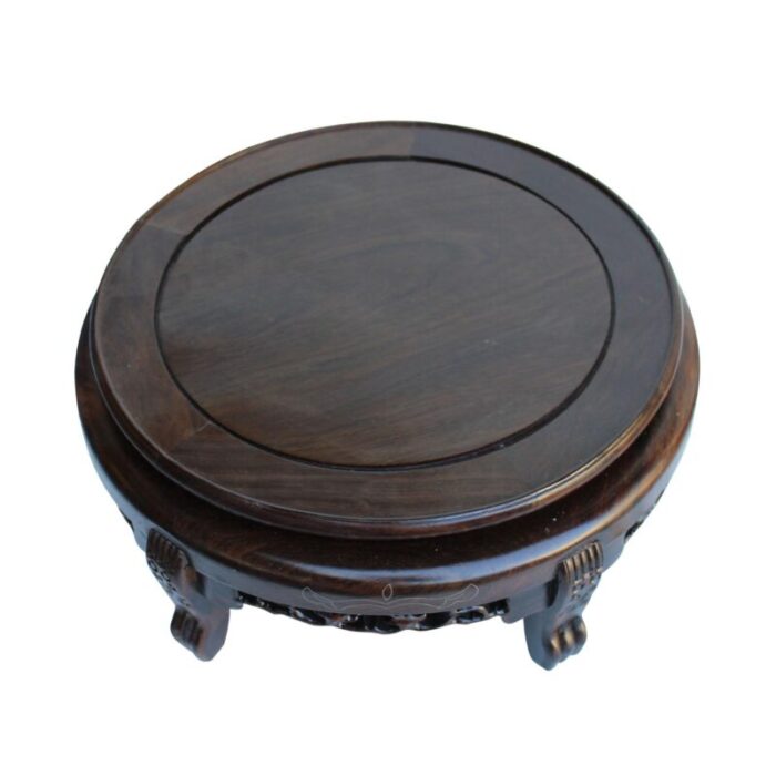 675 chinese brown wood round table top stand display easel 5026