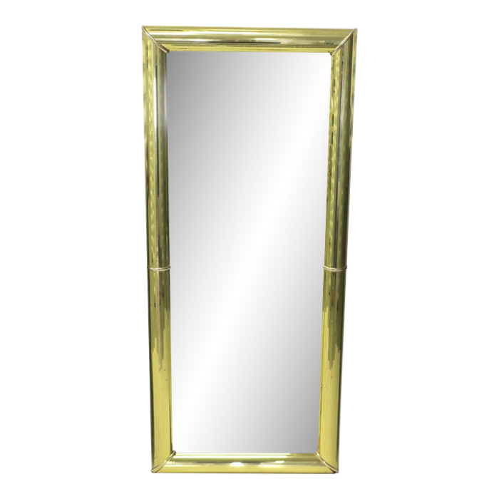 80s modern disco gold full length wall or floor mirror 4298