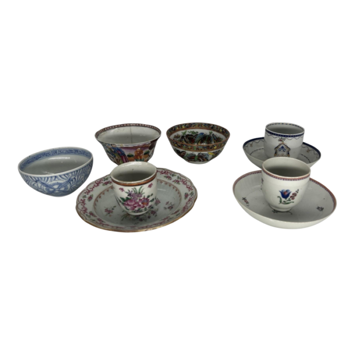 9 pc chinese export porcelain instant starter collection including armorial 6114