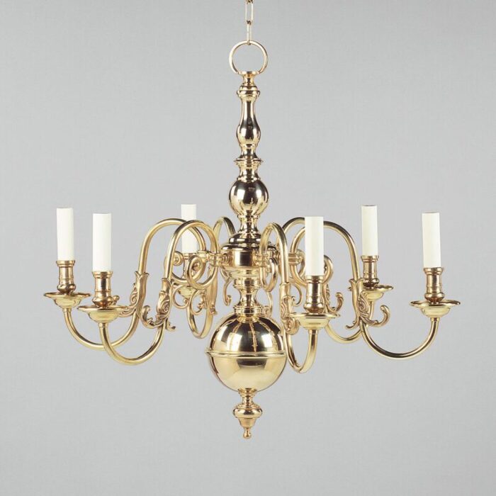 Dutch Queen Anne Brass Chandelier 1 master