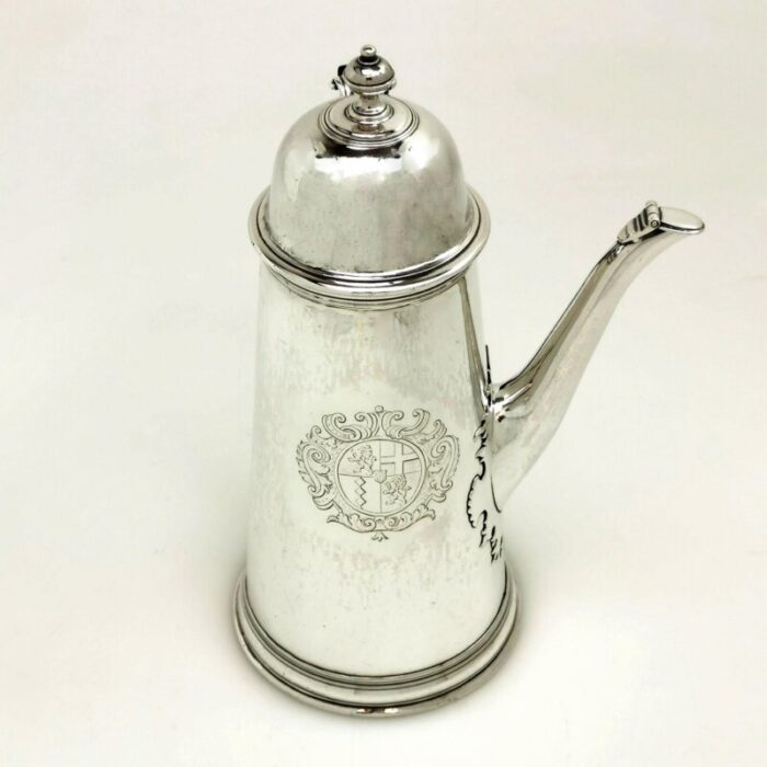 Early 18th Century Silver Queen Anne Coffee Pot 1703 master