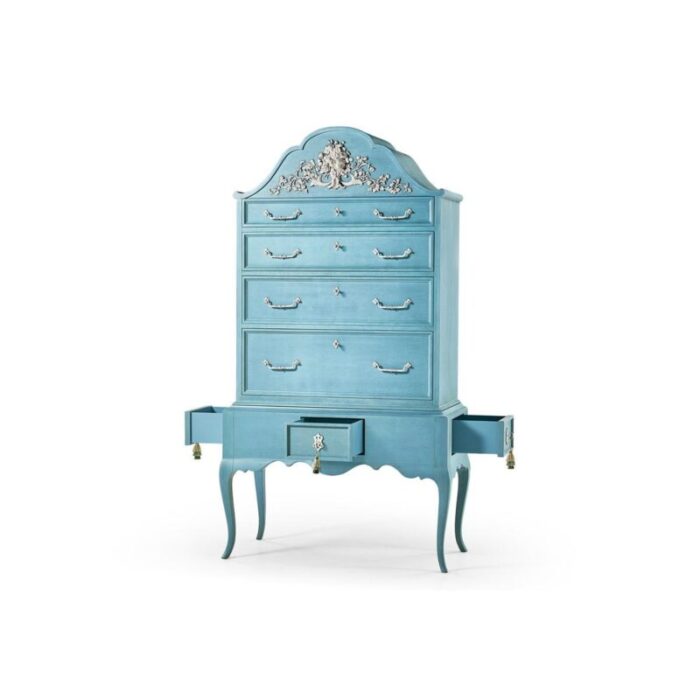 Queen Anne Style Painted Highboy 3 master