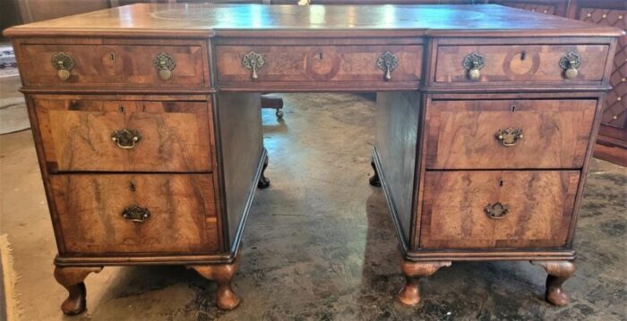 Queen Anne Style Pedestal Desk master