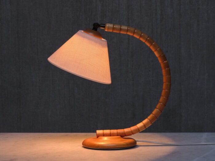 adjustable sculptural sculptural marksloejd table lamps in beech sweden 1960s set of 2 8