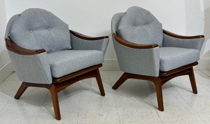 adrian pearsall for craft associates mid century modern lounge chairs model 1806 c a pair 9480