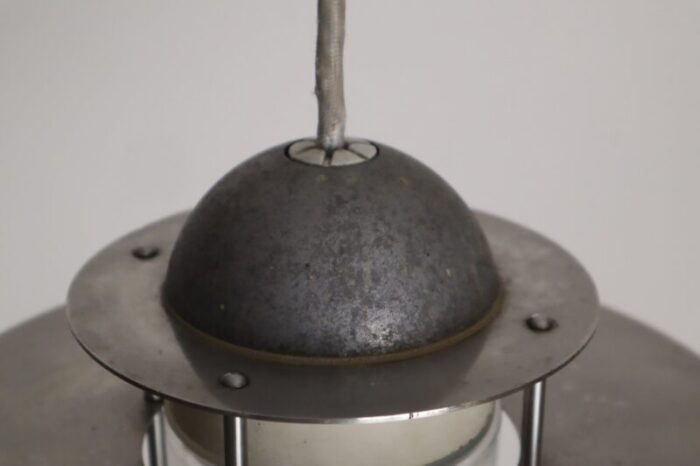 alberslund stainless steel pendant lamp by jens moller jensen for louis poulsen 1970s 11