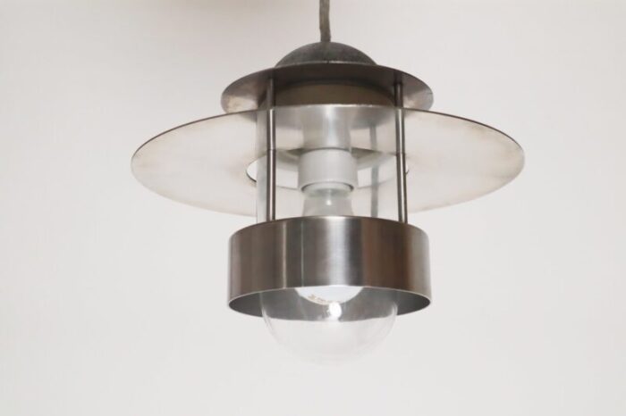 alberslund stainless steel pendant lamp by jens moller jensen for louis poulsen 1970s 12