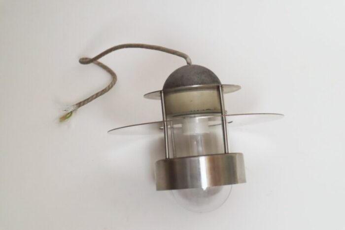 alberslund stainless steel pendant lamp by jens moller jensen for louis poulsen 1970s 4