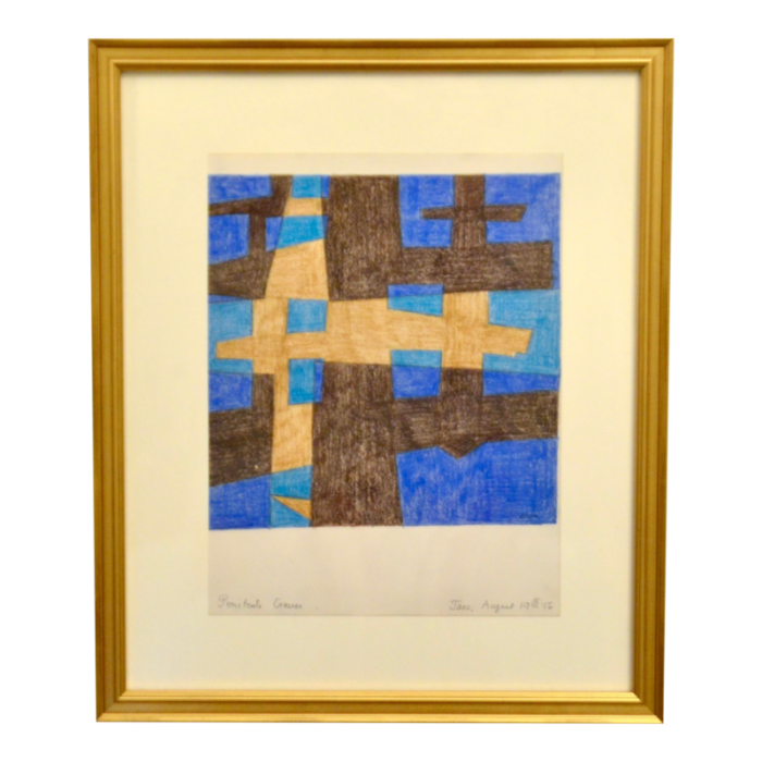 amalia schulthess 1918 2021 oil pastel painting pentitente crosses 1956 1577