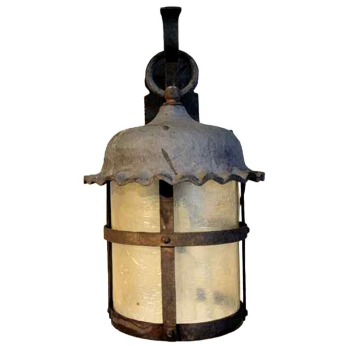 american lafayette hughes mansion exterior wrought iron one light lantern sconce 0081