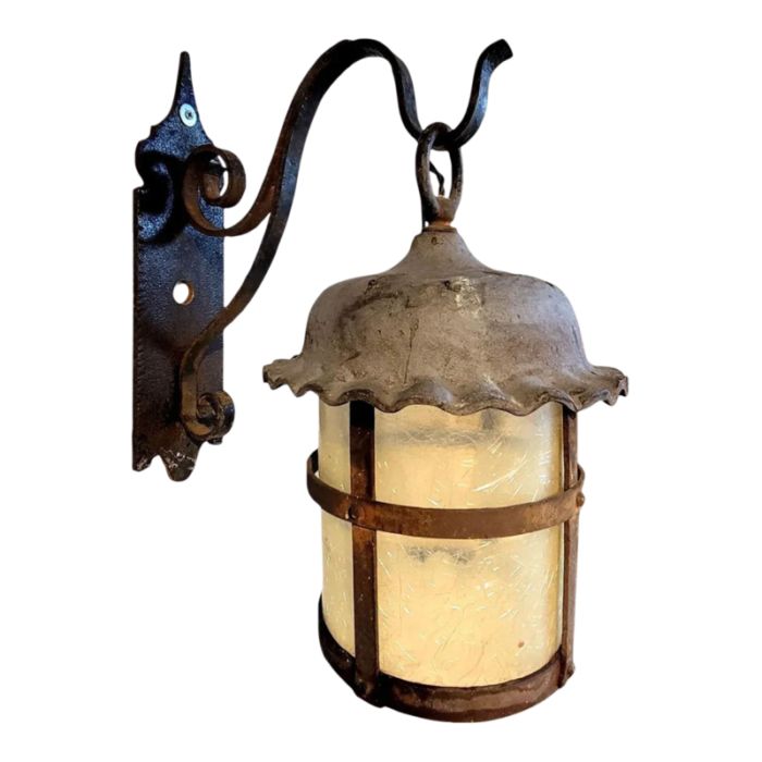 american lafayette hughes mansion exterior wrought iron one light lantern sconce 3596