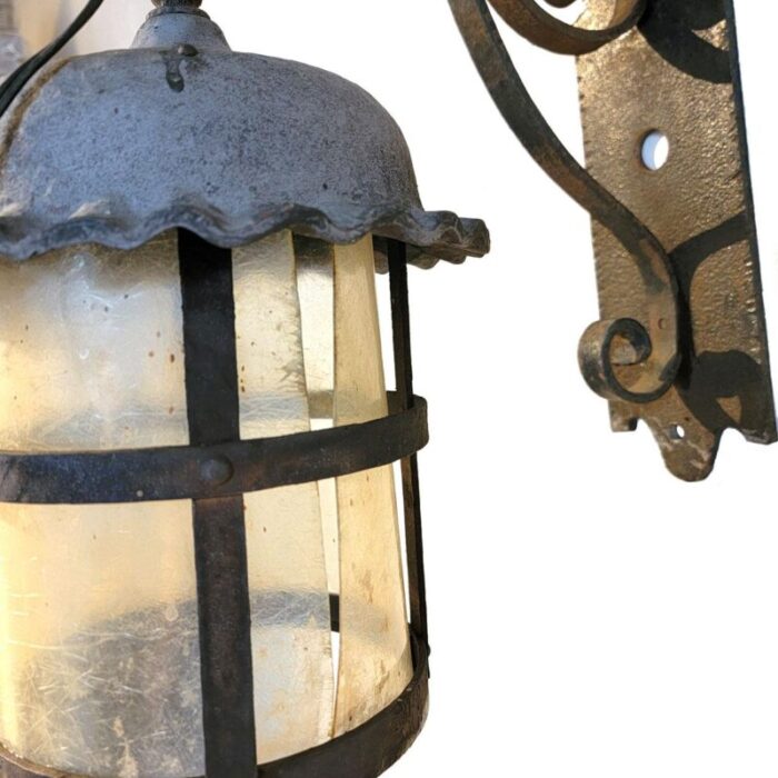 american lafayette hughes mansion exterior wrought iron one light lantern sconce 8404