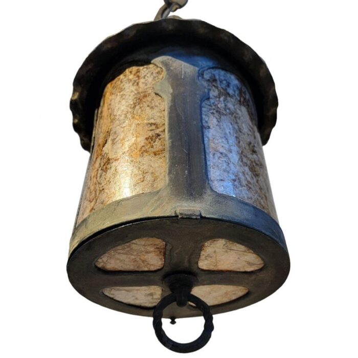 american lafayette hughes mansion wrought iron and mica one light pendant lantern 8270