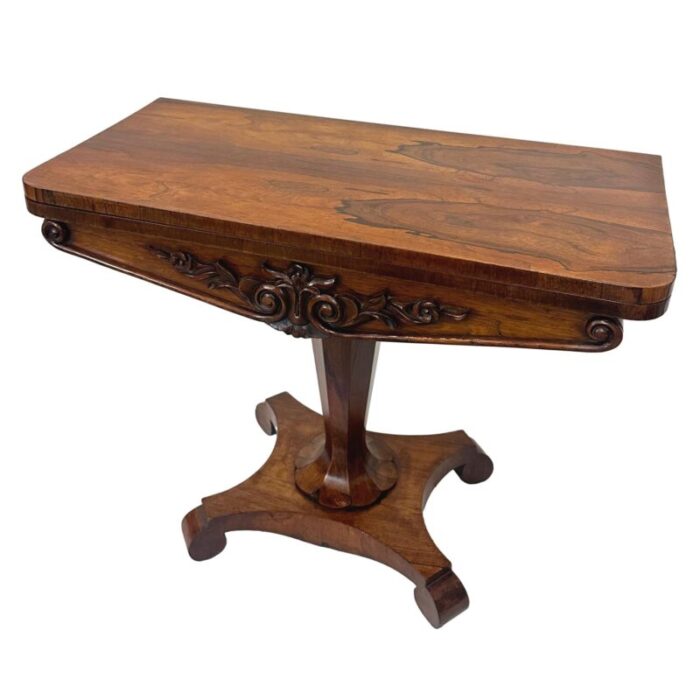 an antique william iv rosewood period card table and side table english ca 1835 3328