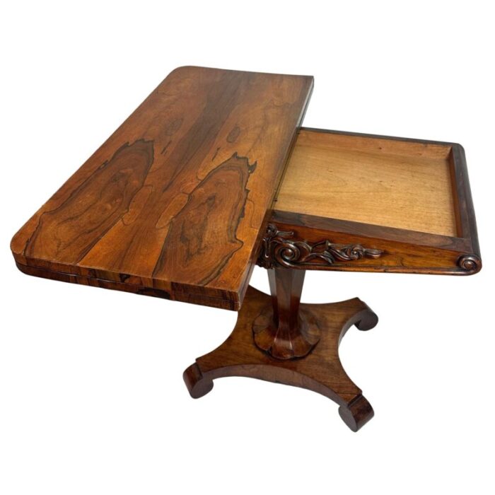 an antique william iv rosewood period card table and side table english ca 1835 8784