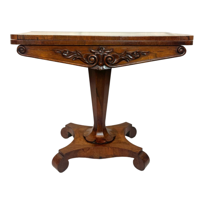 an antique william iv rosewood period card table and side table english ca 1835 9478