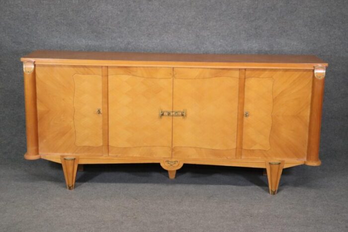 andre arbus style cherry marquetry french art deco sideboard buffet circa 1940 3941