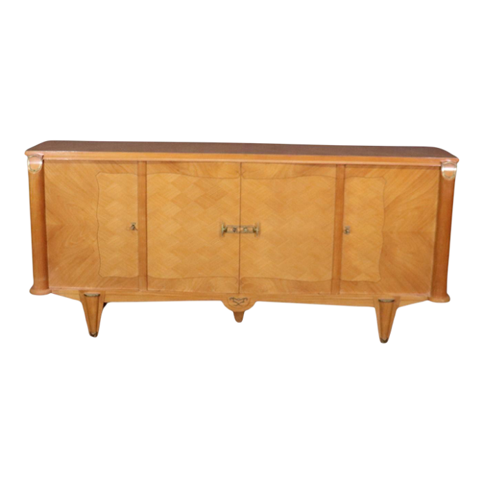 andre arbus style cherry marquetry french art deco sideboard buffet circa 1940 8488