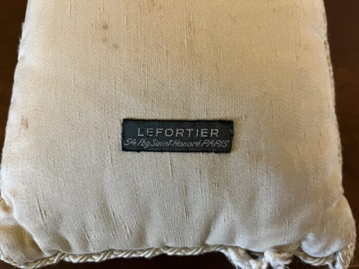 antique 18th century french verdure wool tapestry pillow lefortier saint honore paris 1818