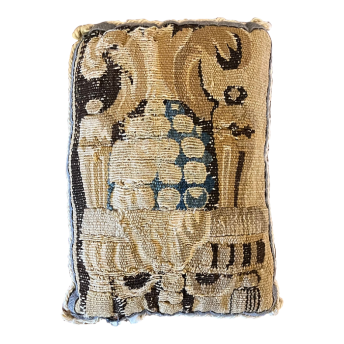 antique 18th century french verdure wool tapestry pillow lefortier saint honore paris 8088