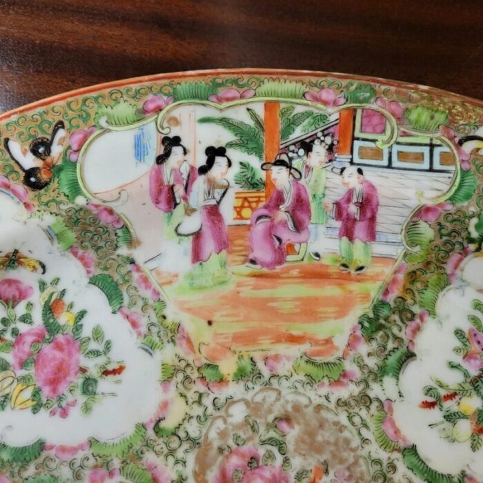 antique 19th c chinese export rose medallion oval platter 5785