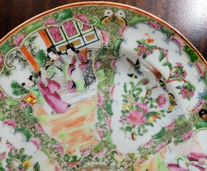 antique 19th c chinese export rose medallion oval platter 6378