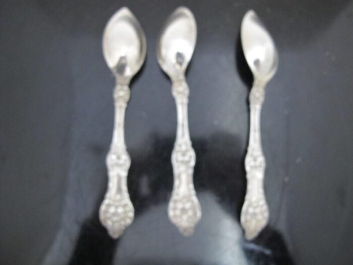 antique alvin sterling silver old orange blossom 5 78 citrus spoon set of 3 3325