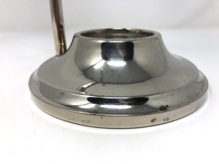 antique art deco chrome silver pedestal shaving mirror on stand with holder 9418