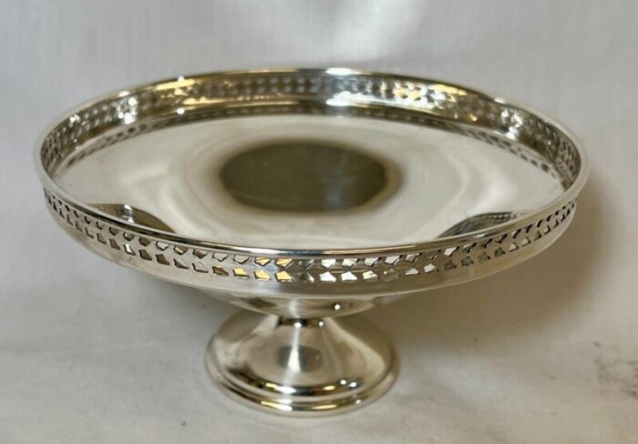 antique art deco walker and hall silver plate pedestal comport 212866 made in england circa 1919 1349